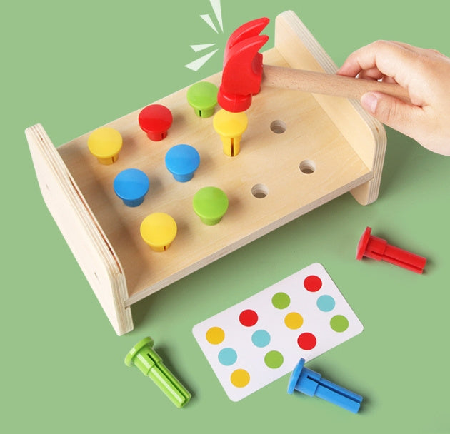 Two-in-One Pile Bridge Platform Wooden Puzzle Toy