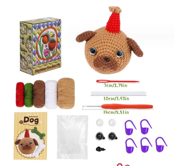 Crochet Material Package – Handmade Doll DIY Knitted Crochet Kit 🧶🐾