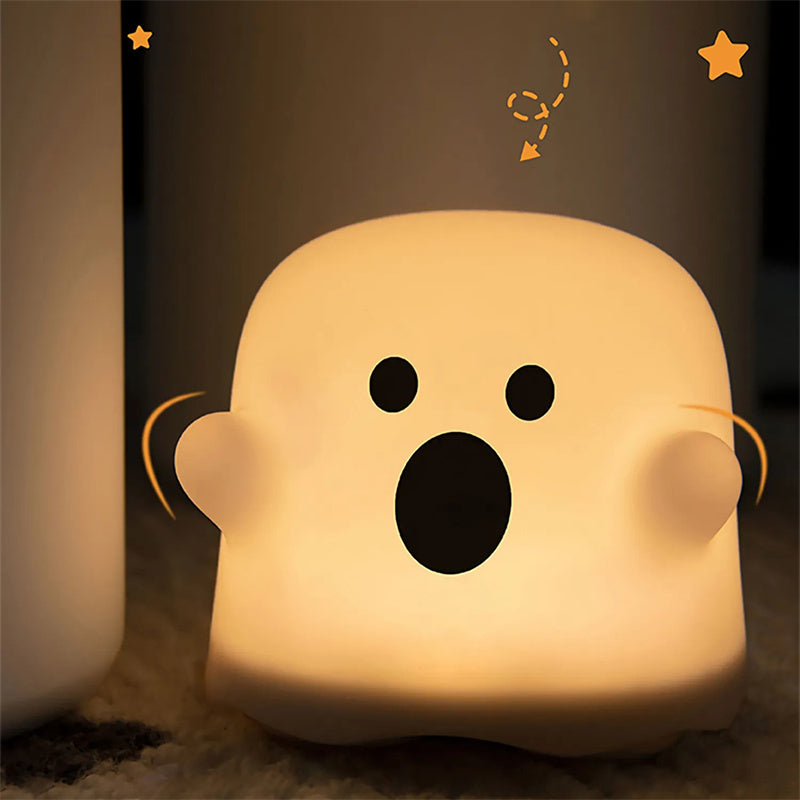 Cute Ghost Night Light Lamp for Kids Rooms with Soft Glow and Friendly Design