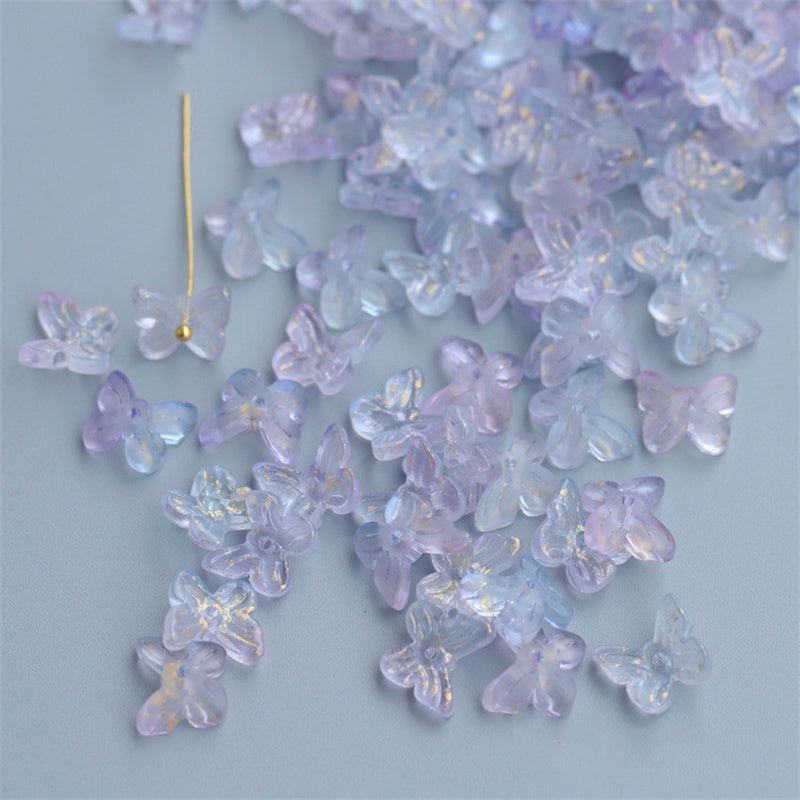 Translucent purple butterfly beads for hairpin materials craft projects by Arts And More
