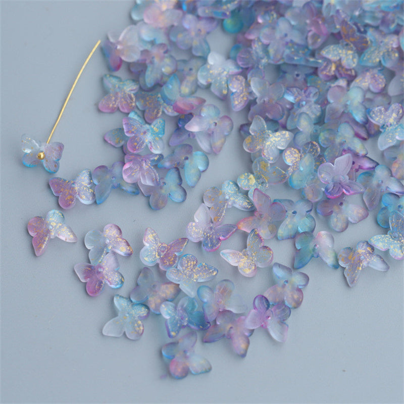Arts And More iridescent butterfly-shaped hairpin materials in pastel colors for crafting