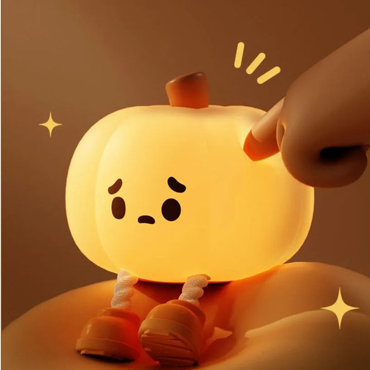 Cute Halloween Pumpkin Night Light with a smiling face and soft glow for festive decor