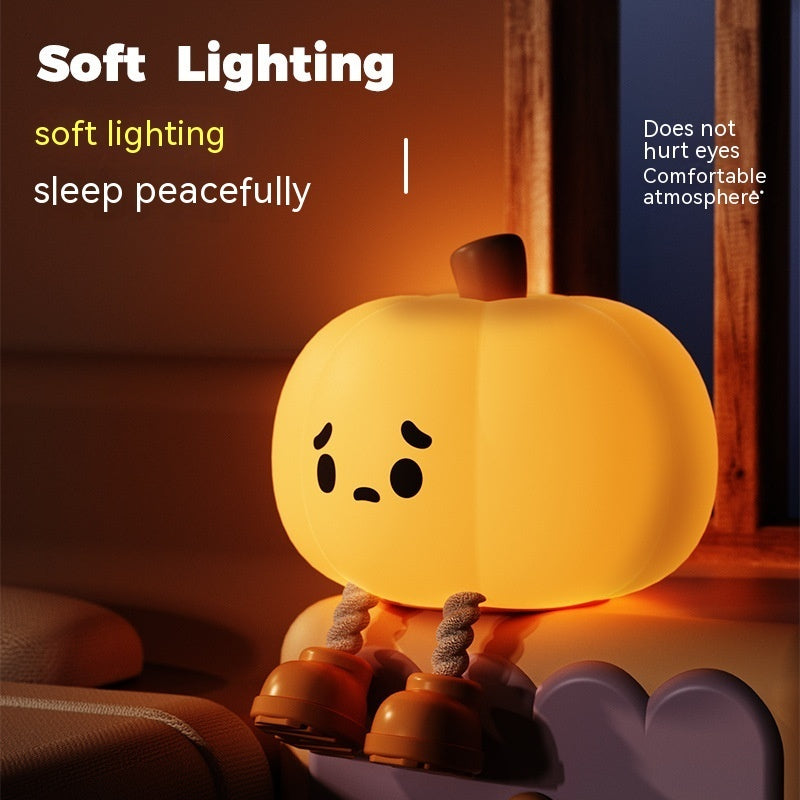 Halloween Pumpkin Night Light with soft glow for a cozy bedtime atmosphere