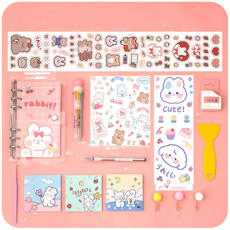 Arts And More Hand Account arts and crafts kit with cute animal stickers and stationery items