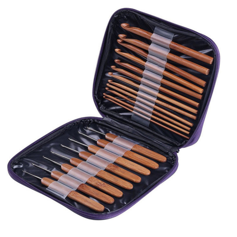 Arts And More crochet kit with wooden handles and hooks set, a handmade crochet tool for craft projects