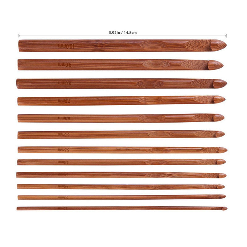 Arts And More Handmade Crochet Tool set of wooden crochet hooks in various sizes for crafting
