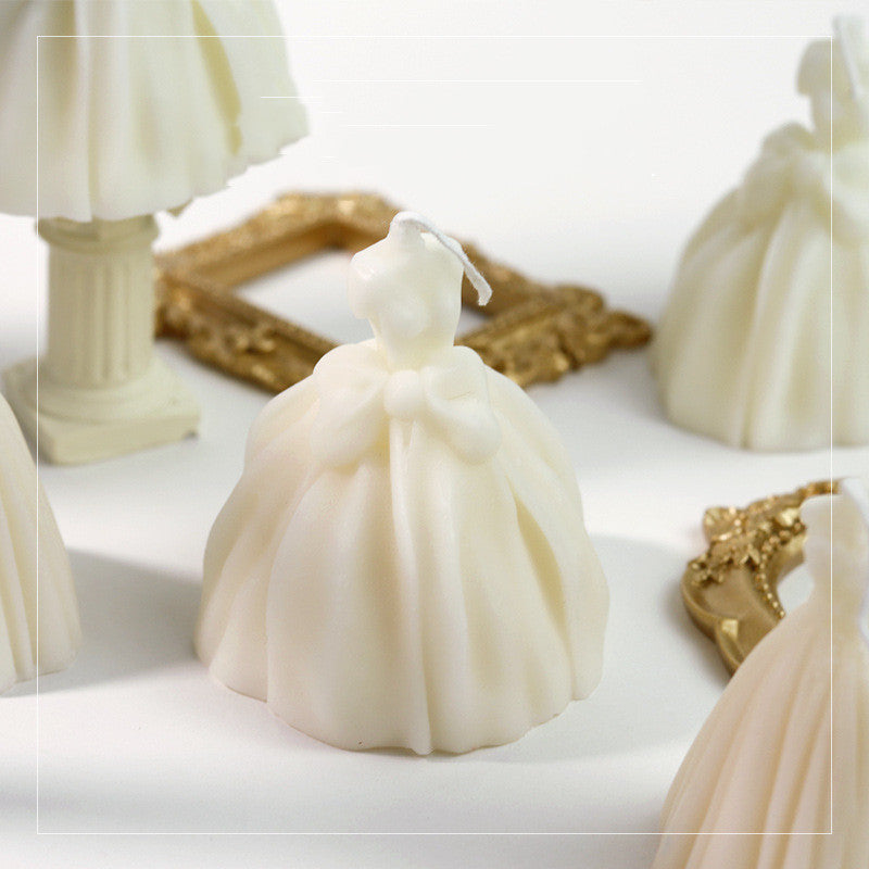 Handmade Scented Candle in the shape of a graceful dress figurine for elegant home decor
