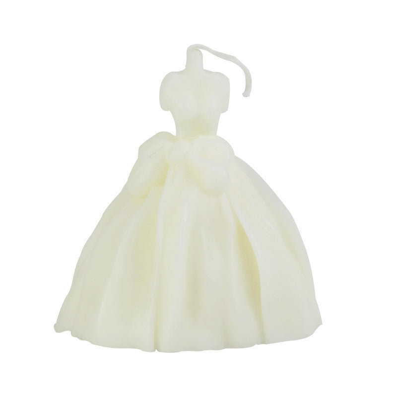 Handmade Scented Candle shaped like a beautiful white dress perfect for home decor