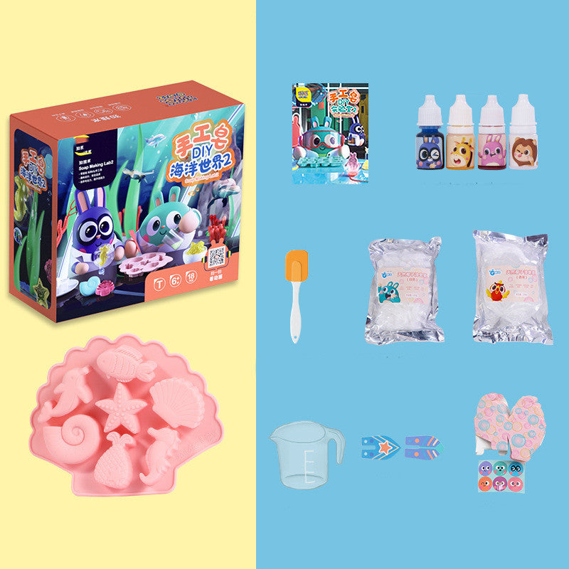 Arts And More Handmade Soap Material Kit with molds, colors, and tools for crafting unique soaps