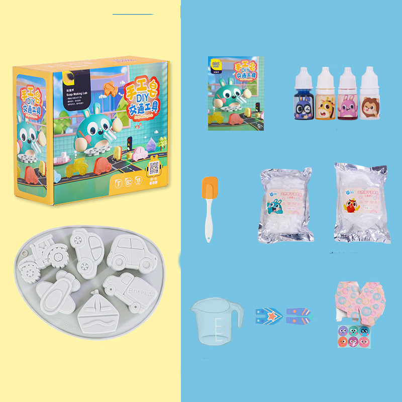 Arts And More Handmade Soap Material Kit with molds, colors, and tools for DIY soap making