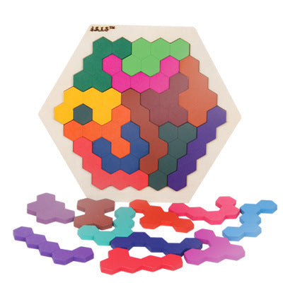 Kids DIY Kit with colorful hexagon building blocks for creative and educational play