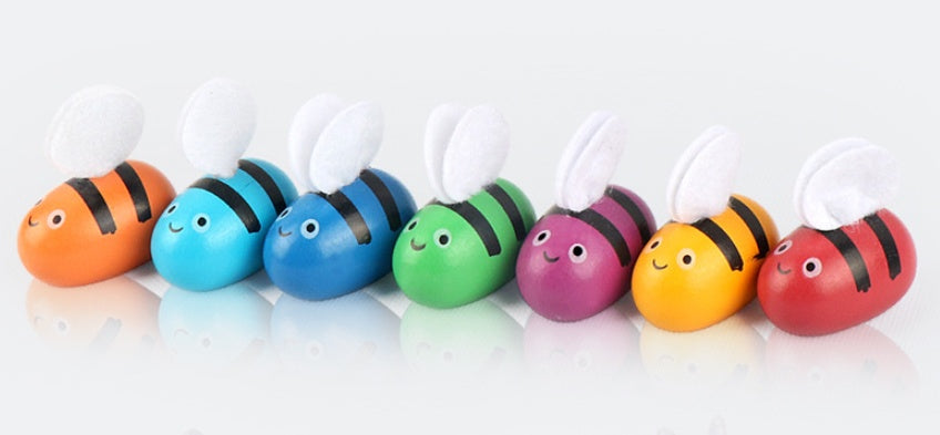 Colorful DIY bee figurines kit for kids featuring Hive Board Games characters for creative fun