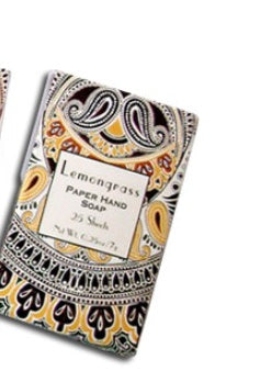 Arts And More Instant Paper Soap lemongrass scented paper hand soap pack with 25 sheets