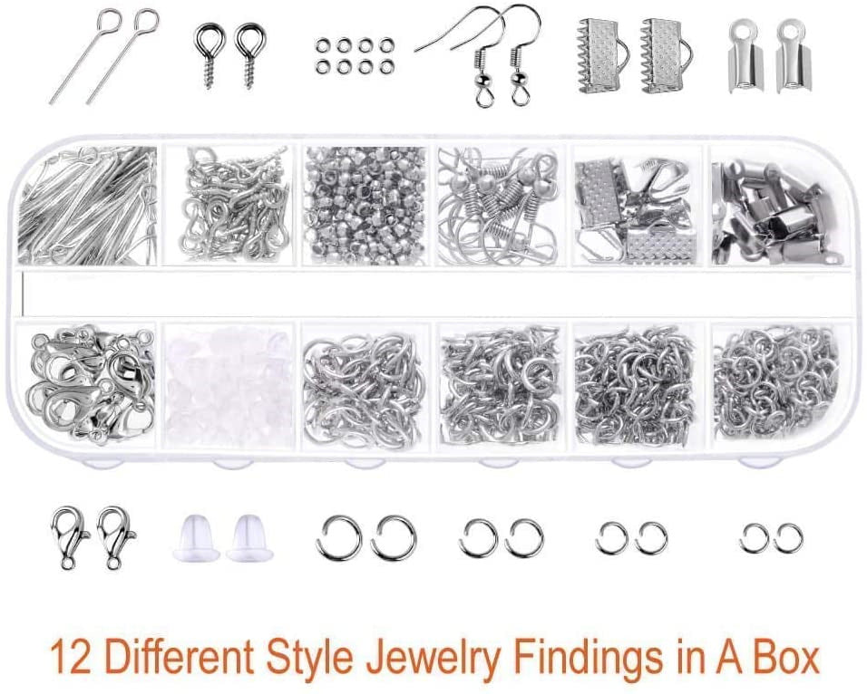 12 Different Style Jewelry Findings in A Box for Jewelry Making Repair with assorted components