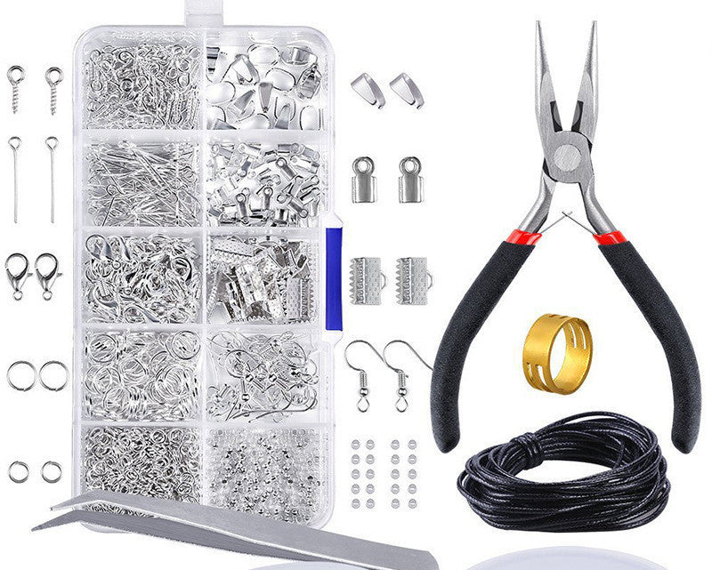 Jewelry Making Starter Kit featuring essential tools, findings, and beads for crafting unique accessories