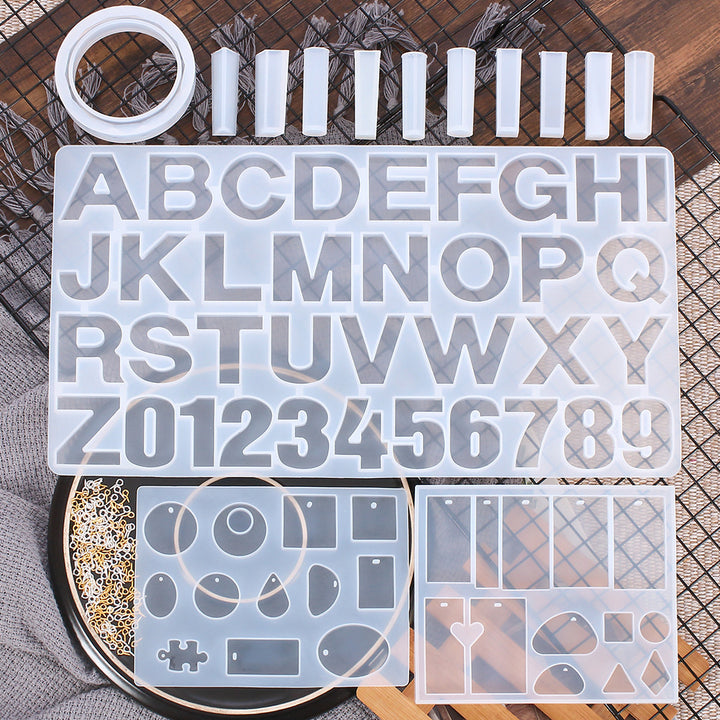 Transparent Letter Resin Molds with alphabet letters and numbers for craft projects by Arts And More