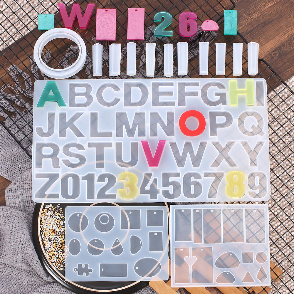 Arts And More Letter Resin Molds with alphabet and number shapes for crafting and resin projects