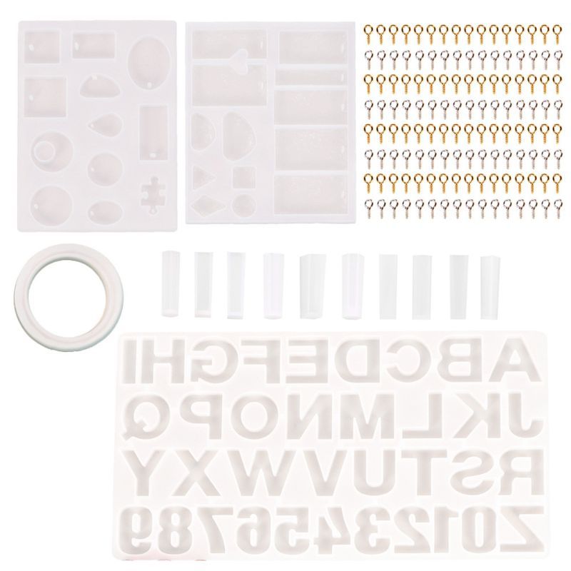 Arts And More Letter Resin Molds craft materials set with alphabet molds key rings and crafting accessories