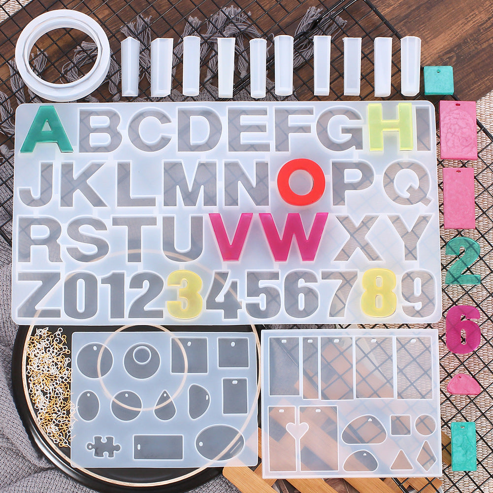 Arts And More Letter Resin Molds with uppercase alphabet letters and numbers for craft projects