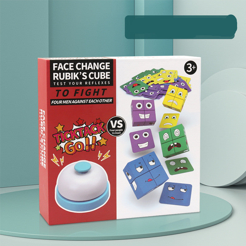 Kids DIY Magic Cube Face Pattern Toy for developing reflexes and creativity with engaging game components