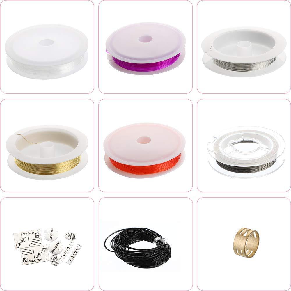 Materials Set for Bracelets including colorful wires, cords, and charms for bracelet crafting