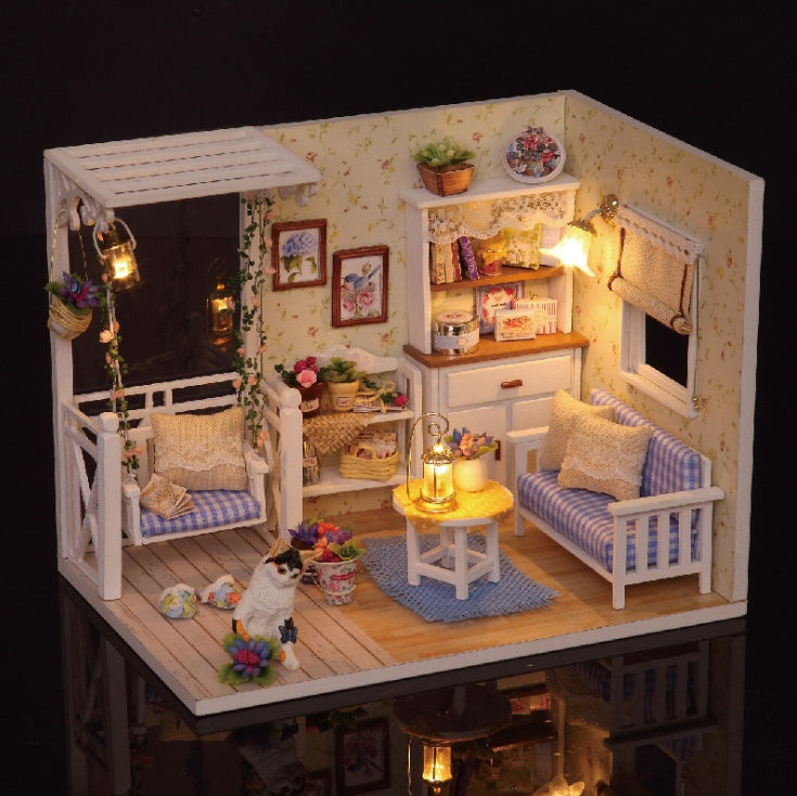 Miniature Doll House Craft Kit with Detailed Furnishings and Cozy Decor for Creative Fun