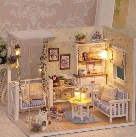 Arts And More Miniature Doll House Kit with Detailed Furniture and Cozy Decor for Creative Building