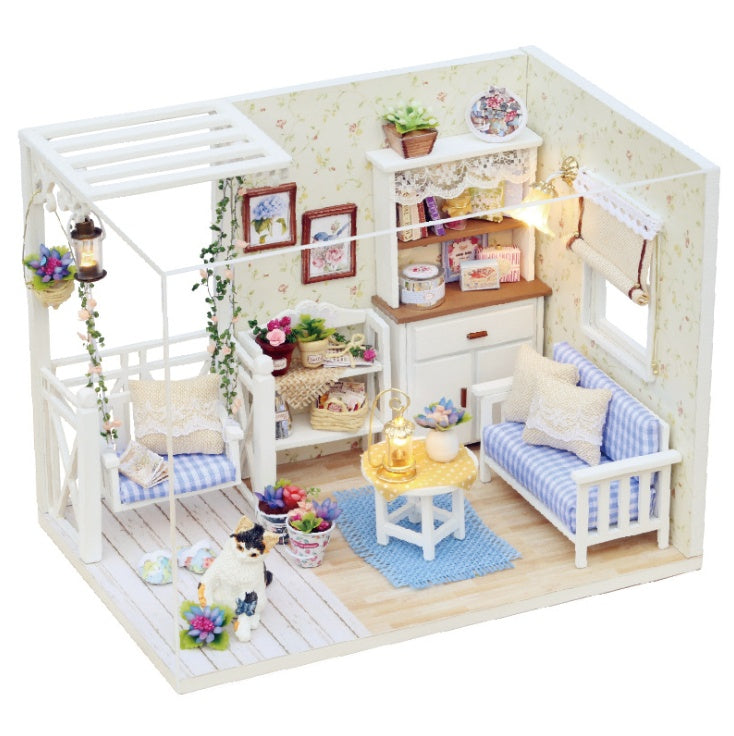 Arts And More Miniature Doll House DIY Kit with Detailed Furniture and Floral Decor