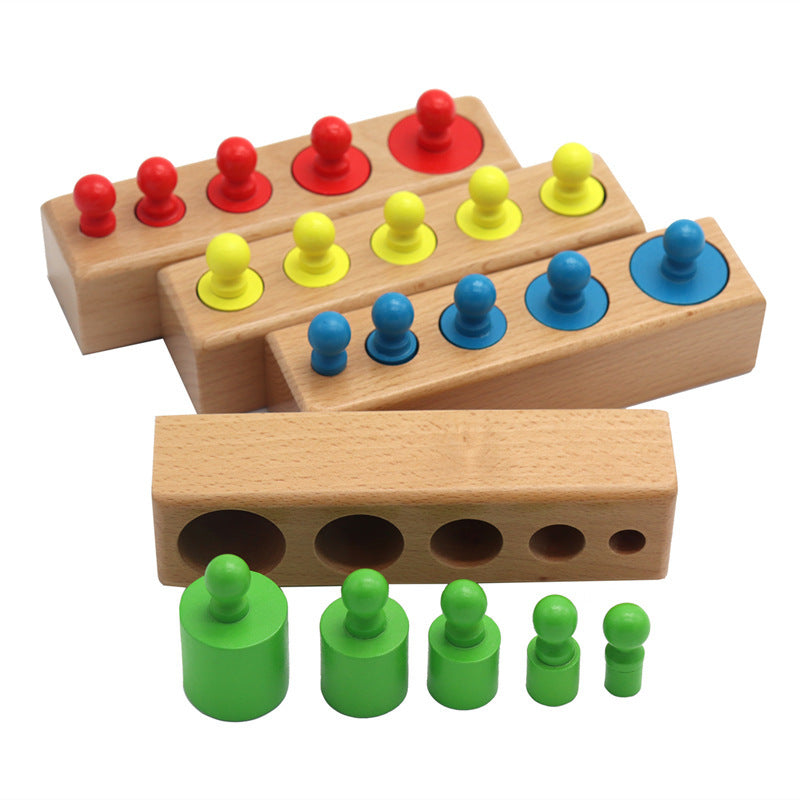 Montessori Building Blocks DIY Kit for kids with colorful wooden pieces for learning and creativity