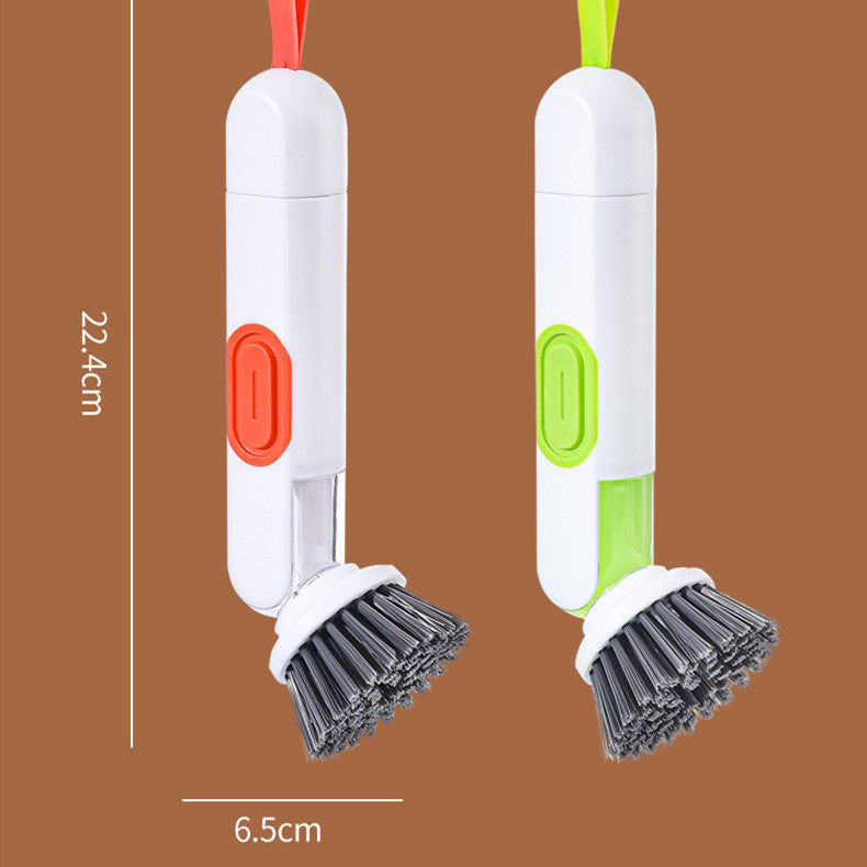 Multi-Functional Cleaning Brush with a compact design and two color options for versatile kitchen use