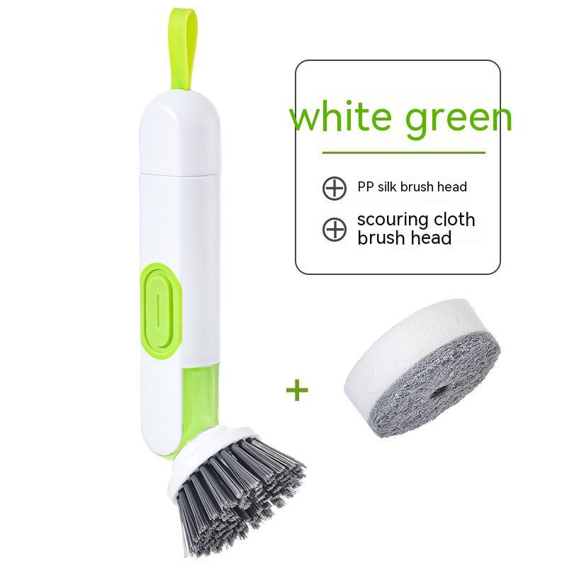 Arts And More Multi-Functional Cleaning Brush with PP silk and scouring cloth brush heads