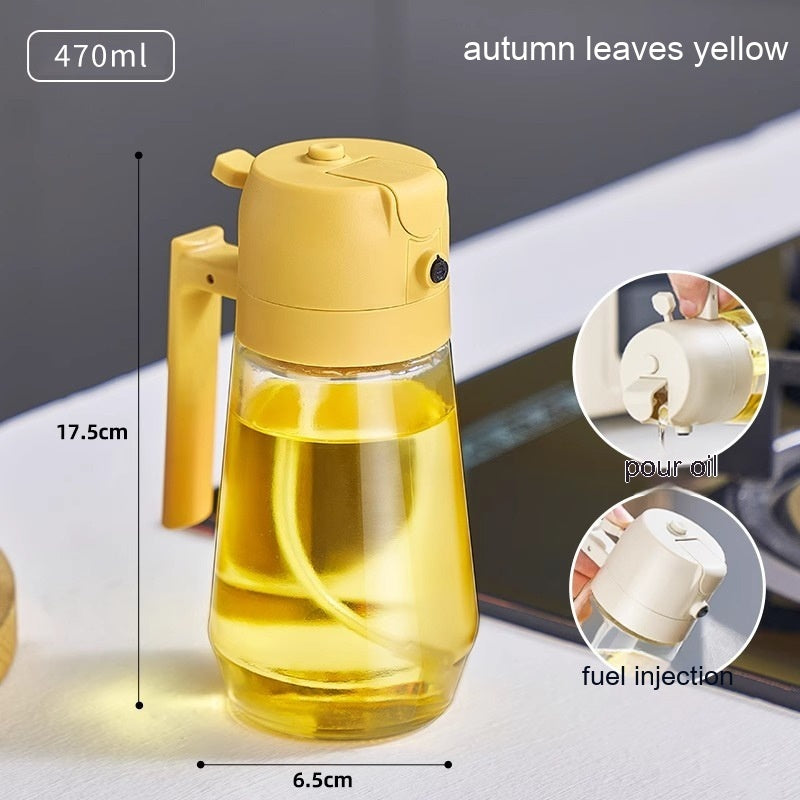 Arts And More Olive Oil Sprayer Dispenser in Autumn Leaves Yellow for easy cooking and grilling