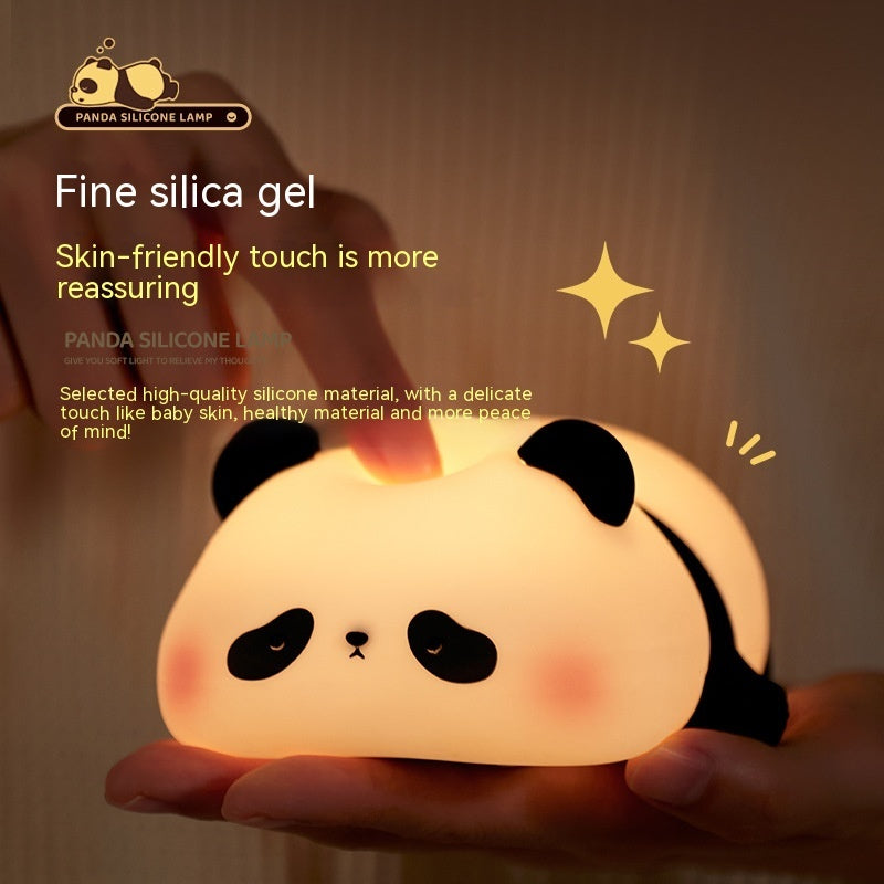 Panda Night Light made of soft silicone, providing a calming glow for children's rooms