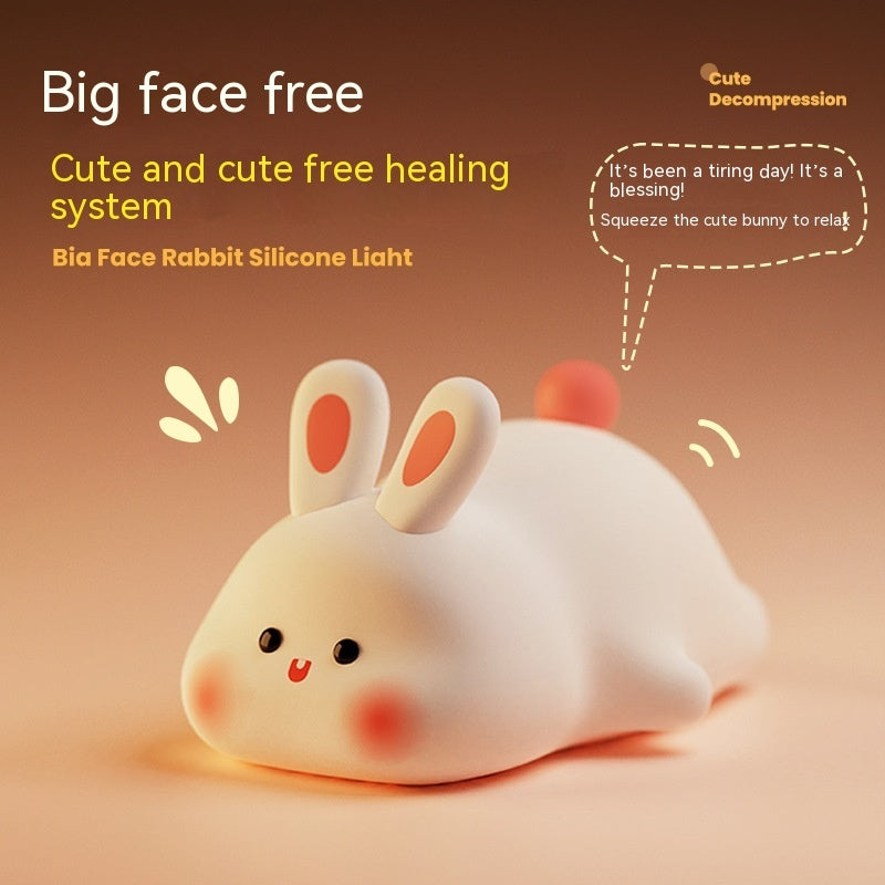 Cute Rabbit Night Light in Soft Silicone Design for Relaxation and Stress Relief