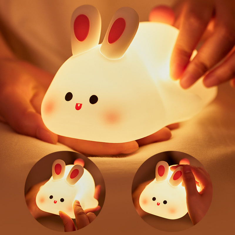 Adorable Rabbit Night Light, soft glow with cute ears, perfect for children's rooms or bedtime decor