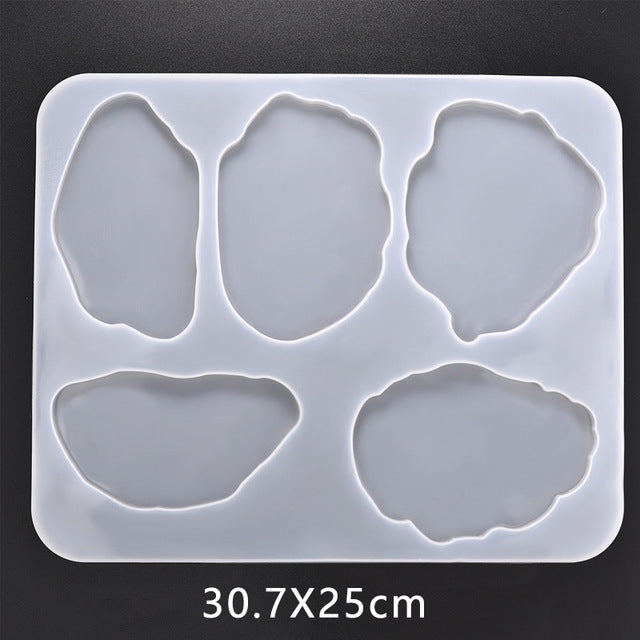 White Arts And More resin jewelry silicone molds with five organic shapes for crafting