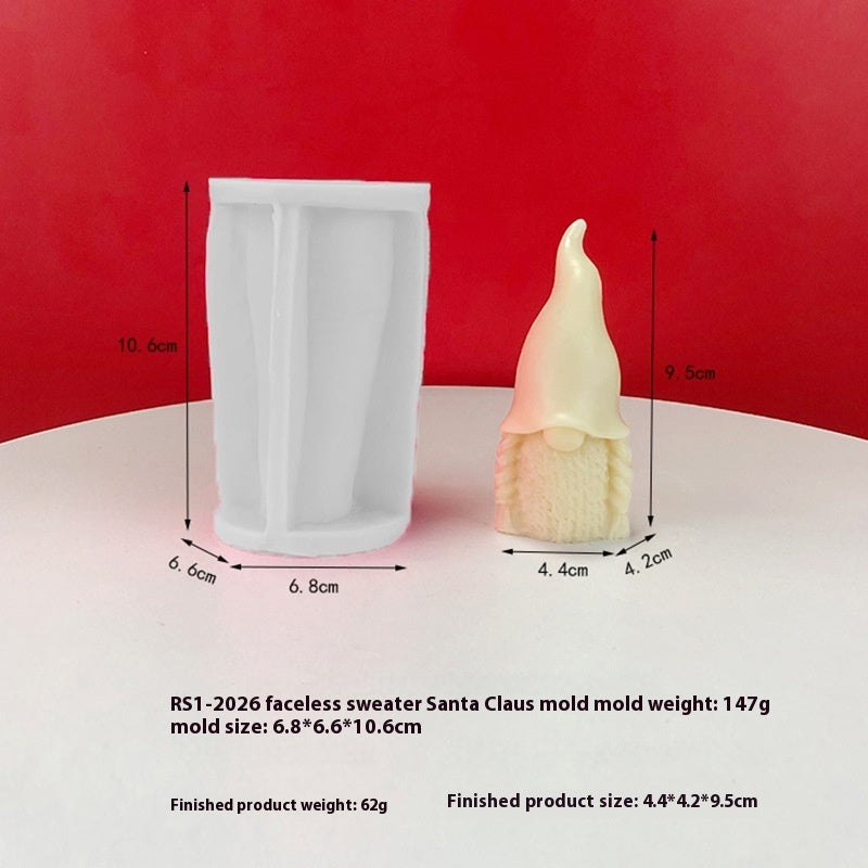 Santa Claus Candle Silicone Mold for creating detailed holiday-themed candles and decorations
