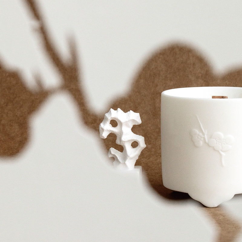 Elegant Snow Moon Scented Candles in a White Ceramic Holder by Arts And More