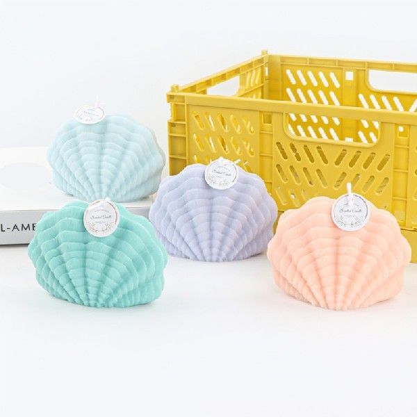 Colorful Seashell Candle Mold set in pastel colors for DIY candle making projects