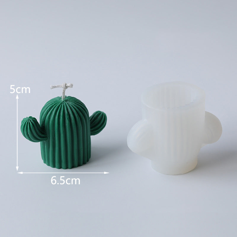 Silicone Candle Mold for crafting cactus-shaped candles, ideal for home decorations and DIY projects