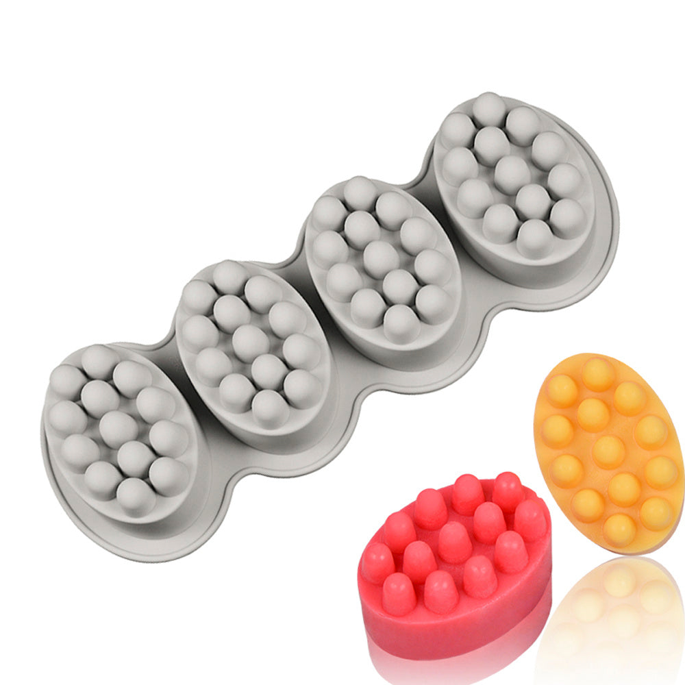 Silicone Soap Mold set with multiple cavities in different colors, perfect for soap making projects