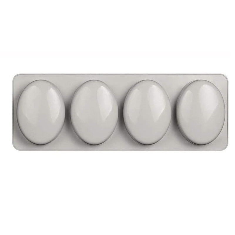 Silicone Soap Mold with Four Oval Cavities for Easy Soap Making Projects and Crafting