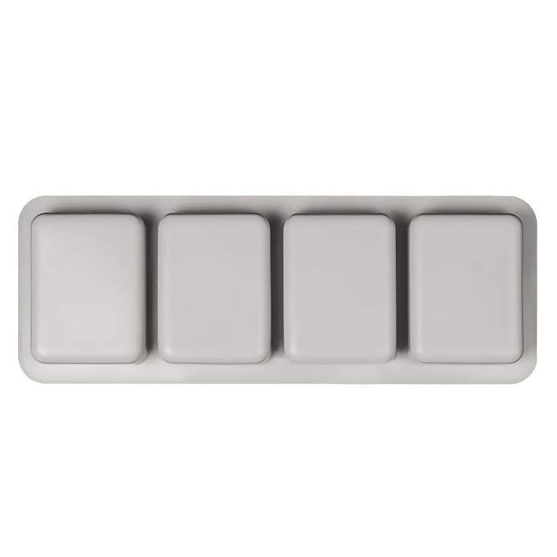 Gray Silicone Soap Mold with Three Rectangular Cavities for DIY Soap Making
