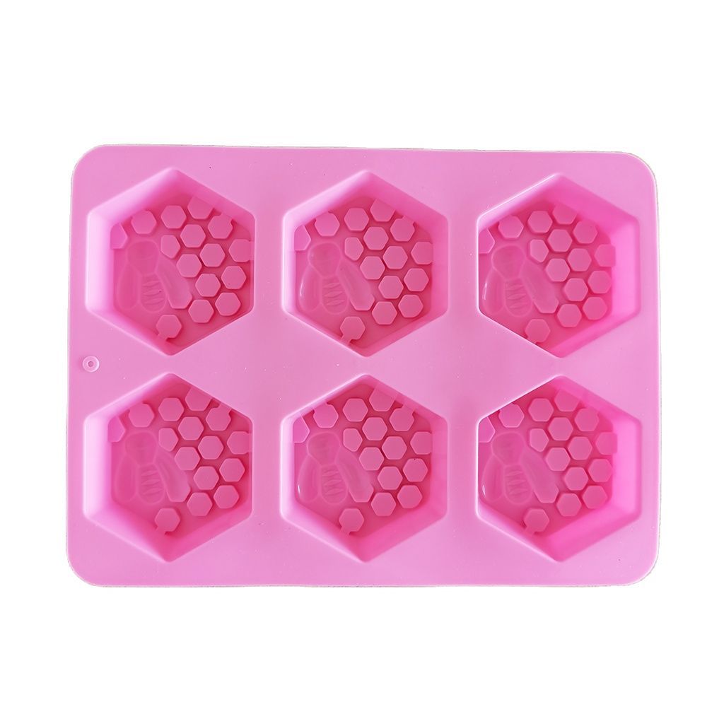 Silicone Soap Mold in Pink with Honeycomb Design for Creative Soap Making Projects