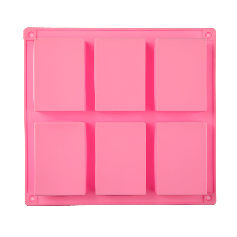 Silicone Soap Mold in Pink with Six Cavity Blocks for Easy Soap Making Crafts