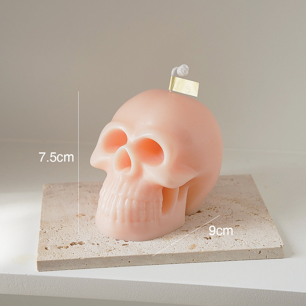 Skull Scented Candle in Pink with Realistic Design, Perfect for Home Decor by Arts And More