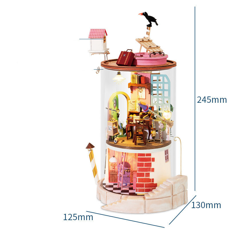 Arts And More Small House Miniature Model Kit with detailed interior and exterior design