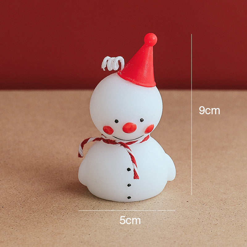 Cute Snowman Candle with Red Hat and Scarf, Perfect for Holiday Decorations