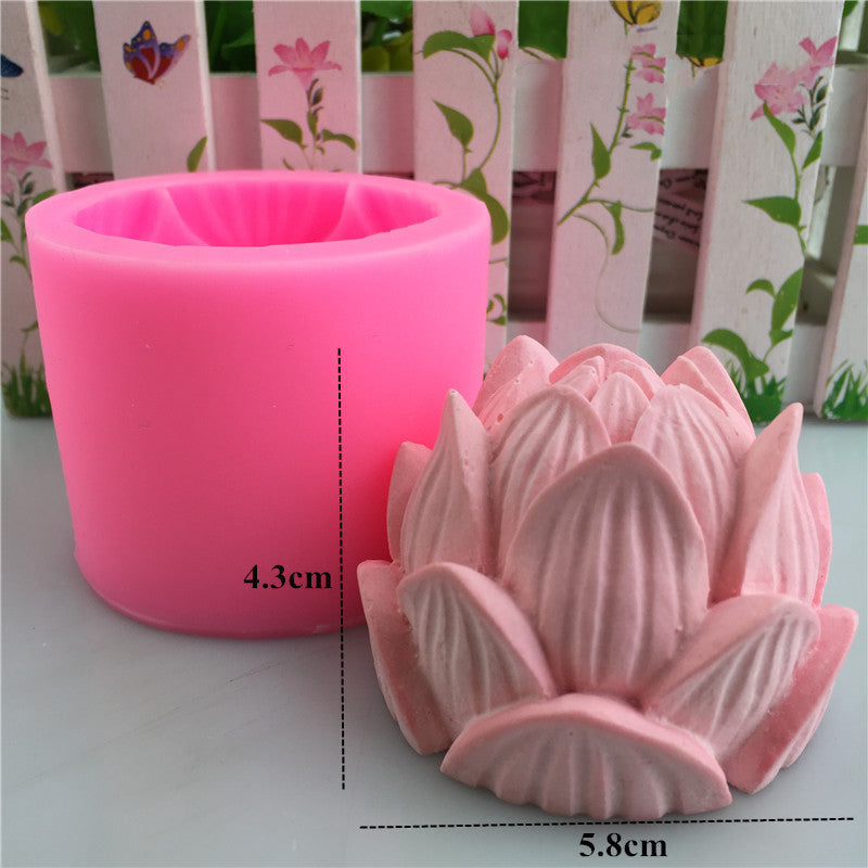 Pink silicone Soap Mold for crafting lotus-shaped soap with detailed petal design
