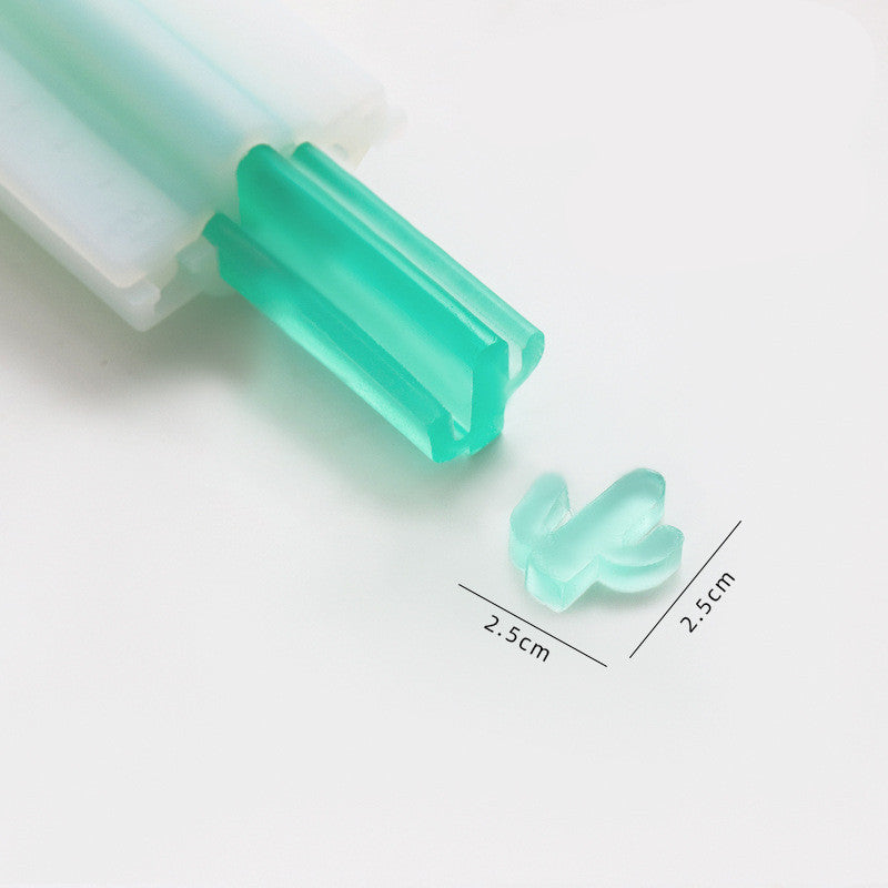 Arts And More soap silicone mold in green shaped like a small cactus with 2.5 cm dimensions